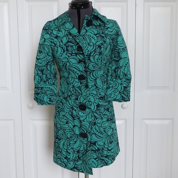 Guess Green and Blue Printed Floral Jacket, Size XS 🔴CLEARANCE🔴 - Picture 4 of 6